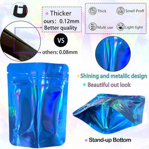 Custom Printed Aluminum Foil Stand-up Packaging <b>Bags</b> Resealable Food <b>Storage</b> <b>Bags</b> Premium Smell Proof Mylar <b>Bags</b> - Product Image 4