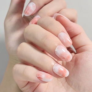 Logotipo personalizado prensa ovalada corta en la punta de las <span class=keywords><strong>uñas</strong></span> suministros diseño de mármol <span class=keywords><strong>rosa</strong></span> <span class=keywords><strong>uñas</strong></span> artificiales para niñas <span class=keywords><strong>palo</strong></span> <span class=keywords><strong>blanco</strong></span> en las <span class=keywords><strong>uñas</strong></span> con pegamento - Product Image 3