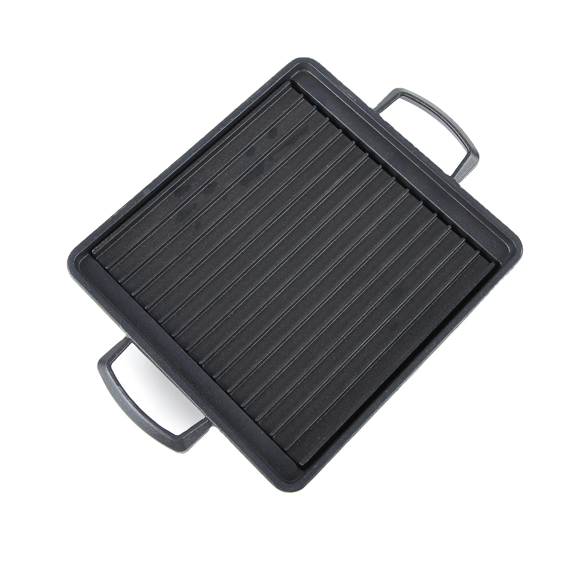 Sartén rectangular para asar y sartén, placa de plancha Reversible de hierro fundido pre-sazonada antiadherente para estufa