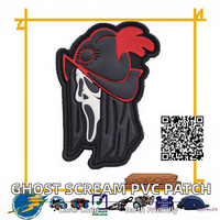 Parches Ecológicos de PVC, Fieltro No Tejido, Lentejuelas 3D, Gancho y Bucle de Goma, Personalizados con Diseño de Dios, Muerte, Fantasma y Grito, para Prendas de Vestir, ZHENCHEN