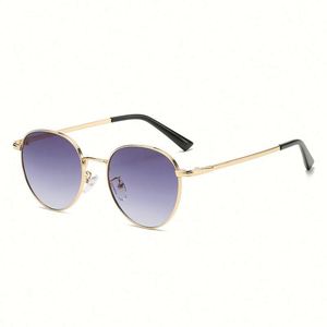 Gafas de Sol Redondas para Hombre con Marco Metálico Retro Punk 2022, Logotipo Personalizado, Protección UV400 - Product Image 5