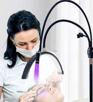 Haute couture 23 pouces Double tête LED lampe UV lumière UV et lampe de lune LED 2 en 1 éclairage de beauté pour Salon soins de la peau Double sortie