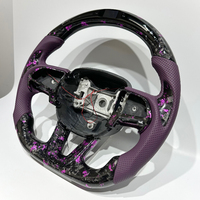 Volant de voiture en fibre de carbone forgée avec écran LED de style violet pour Dodge Challenger Charger Hellcat, livraison gratuite