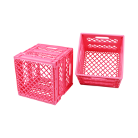 JOIN Fourniture en vrac de conteneurs pliables carrés roses 359x359x359mm pour un usage professionnel
