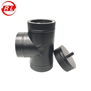 Système de cheminée en acier inoxydable noir isolé pour poêle à <span class=keywords><strong>bois</strong></span> - Product Image 5