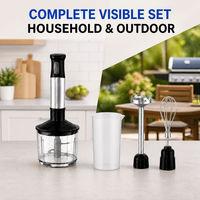 Ensemble de mixeur à main sans fil rechargeable, 2 vitesses, mixeur électrique portable, fouet en acier inoxydable pour la préparation des aliments en cuisine