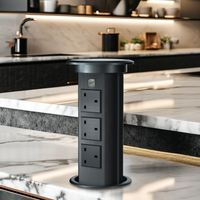 Prise escamotable intelligente pour îlot de cuisine, chargeur sans fil 15W, port USB-C, étanche IP44 pour maison, bureau et table