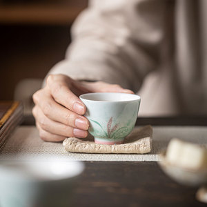 Hand Painted Reed Porcelain Teacup Small Size Guest Cup For Kung Fu <b>Tea</b> <b>Set</b> - Product Image 3