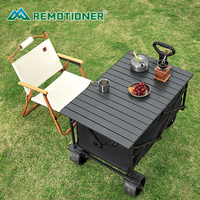 Chariot de camping pliable robuste, chariot utilitaire pliable, chariot de transport portable pour la plage, les pique-niques et les courses