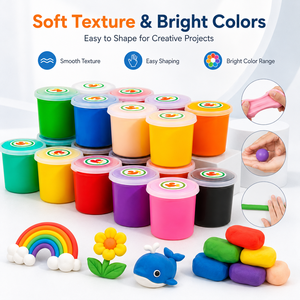 Argile à modeler OEM 50g pour enfants, non toxique, souple, séchant à l'air, étiquette personnalisée, marque privée, vente en gros - Product Image 3