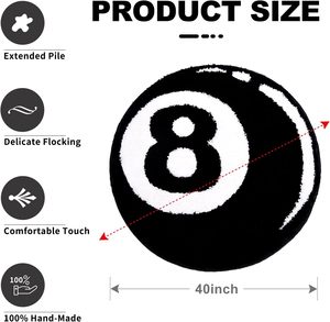 พรมปูพื้นแบบมีขนปุย 8 ลูกบอล ดีไซน์ OEM กันลื่น ซับน้ำได้ดีเยี่ยม ผลิตตามสั่ง ทำจากไมโครไฟเบอร์ - Product Image 3