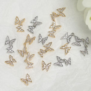 लक्जरी तितली जिरकॉन नाखून कला फैशन तितली डिजाइन गहने धातु धातु नाखून कला सजावट - Product Image 5