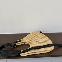 Nouveau Sac Fourre-tout Grande Capacité pour Femme, Style Vintage Français, Fait Main, Tressé Creux, Décontracté, pour Vacances et Extérieur, Porté Épaule Unique, Collection 2026