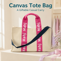 Sac fourre-tout de voyage en toile rose pour femme, personnalisé avec initiales brodées, motif tuiles de Mahjong, vente en gros
