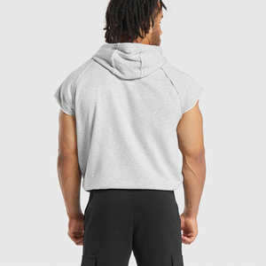 Fabricante de <span class=keywords><strong>ropa</strong></span> de China, sudadera personalizada de manga corta 1/4 con cremallera, sudaderas informales de peso pesado para exteriores Vintage - Product Image 3