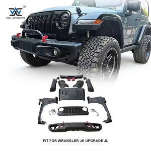 Pare-chocs avant 4x4 pour <span class=keywords><strong>Jeep</strong></span> Wrangler JK à JL, kit carrosserie complet avec élargisseurs d'ailes noirs – Vente directe usine - Product Image 1