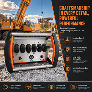 Multi Channel Industrial Wireless <b>Remote</b> <b>Control</b> with Anti-Slip Silicone Grip Handle for Crane Hoist <b>Truck</b> - Product Image 1