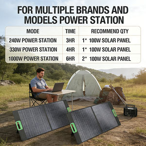 Panneaux solaires monocristallins ALECTER 100W 18V, efficacité 23%, étanches IP65, chargeur pliable, modèle pour le camping en plein air - Product Image 4