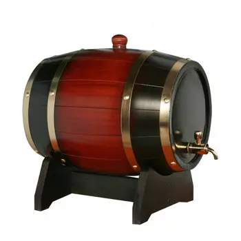 木製ウイスキー樽カスタムロゴ手作りブラウンオーク無垢材赤ワイン樽