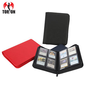 Torson 160+ Classeur de cartes en cuir PU imperméable, relié par couture, 4 pochettes, pour rangement de jeux DIY et album photo pour TCG Yugioh LCG - Product Image 2