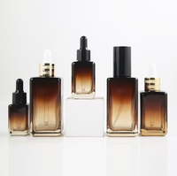 En stock, flacon en verre de luxe carré mat de 30 ml, 50 ml, 100 ml, vaporisateur, pompe, flacon de crème, pot de crème, emballage cosmétique