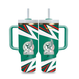 كوب ماء مخصص بشعار كأس العالم لكرة القدم 2026، تصميم مكسيكي أزتيكي بطبقة مزدوجة، سعة 40 أونصة، هدية مميزة - Product Image 4