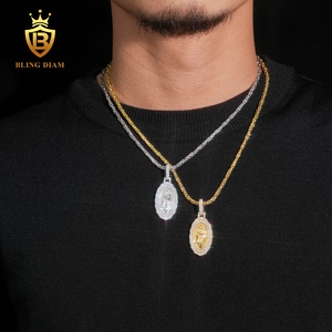 Hete Aanbieding Iced Out <span class=keywords><strong>Moissanite</strong></span> Sieraden Maria Hanger 925 Zilver <span class=keywords><strong>Moissanite</strong></span> Hanger HipHop Sieraden Hip Hop Hanger met GRA - Product Image 6