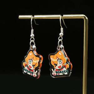 Vograce 레이저 컷 사용자 정의 패션 수지 아크릴 귀 스터드 귀걸이 - Product Image 1