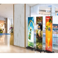 Nouvel écran portable pliable sur pied en aluminium P1.86 P2 P2.5 double face intérieur/extérieur pour affichage LED de magasin et de centre commercial