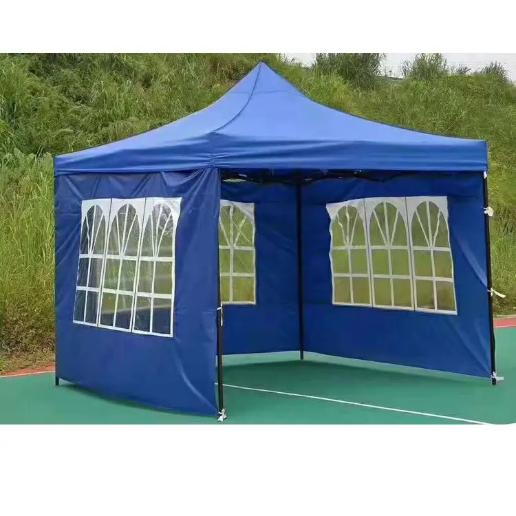 Tente auvent rouge bleu blanc avec rideaux tente pliante en Aluminium personnalisée pour événement