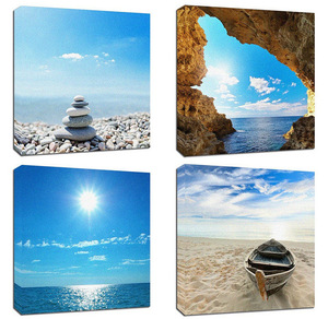 4 panneau Moderne Modulaire Photos Imprime Paysage Marin Peinture Bateau <span class=keywords><strong>de</strong></span> Mer Coucher <span class=keywords><strong>de</strong></span> Soleil plage toile <span class=keywords><strong>Peintures</strong></span> murales - Product Image 6