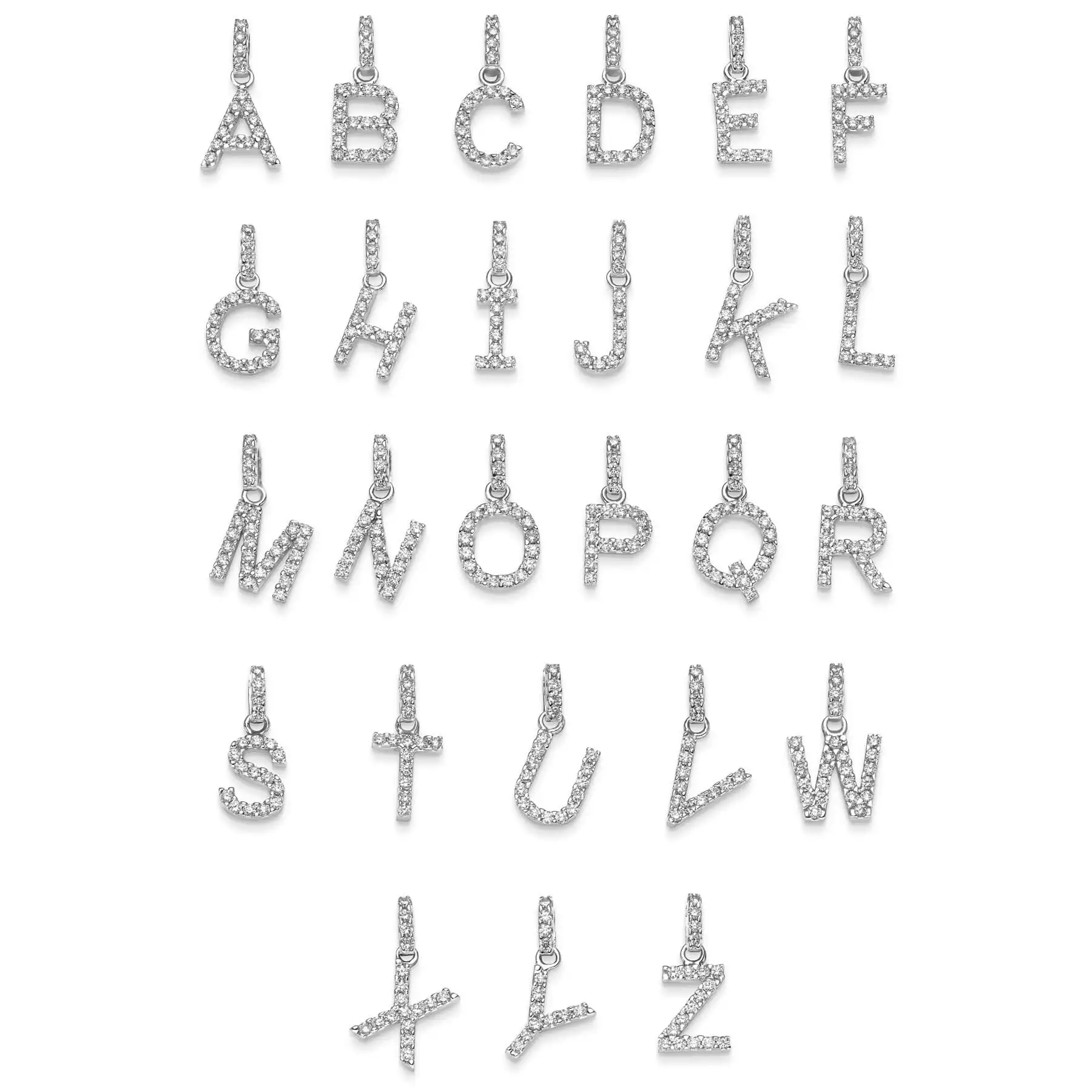 Zirkon DIY Name Initial 26 Alphabet Charms 925 Sterling Silber Halskette mit Buchstaben Anhänger