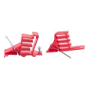 Clip de <span class=keywords><strong>Cable</strong></span> rojo, instantánea de <span class=keywords><strong>pared</strong></span>, grapa de <span class=keywords><strong>Cable</strong></span> múltiple, apiladores de cables eléctricos de plástico, guía de cableado de bajo voltaje, clavos protectores de pernos - Product Image 2