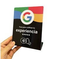 Soporte personalizado completo para Google Review y NFC, soporte de plástico para conectar con nosotros, código QR, soporte para menú NFC