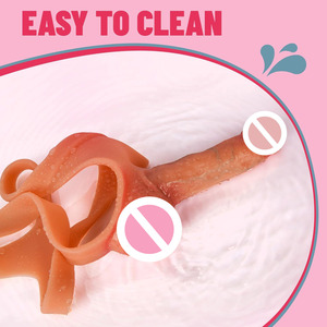 Mutandine con dildo indossabile in silicone realistico da 7 pollici, design naturale, nessuna batteria necessaria, realizzate con materiali di alta qualità. - Product Image 3