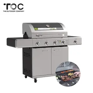 China Manufacturers Portable Commercial Stainless Steel Gas Cooker Oven And Grill Outdoor Barbecue BBQ Gas Grill