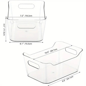 Ensemble de boîtes de rangement transparentes en forme de lingot pour réfrigérateur, pour légumes et fruits, conteneur alimentaire en plastique avec couvercle, design simple - Product Image 2