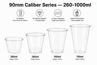 Gobelet jetable en plastique transparent 90 mm 700 ml, gobelet jumbo pour slush, boisson glacée, bubble tea, milkshake, gobelet alimentaire en PET PP, restauration, buffet