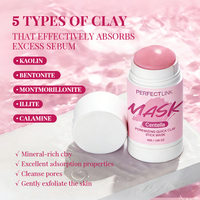 Masque facial en bâton d'argile à la Centella Asiatica, personnalisé, végétalien, blanchissant, hydratant, apaisant, minimisant les pores