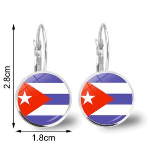 Manufacturer 233 Countries Flag <strong>Map</strong> Earrings Ladies World Countries Flag Design Girls Earrings Glass Dome Cabochon Hook Earrings