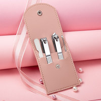 Ensemble de manucure de voyage de luxe en acier inoxydable de haute qualité, vert, avec logo personnalisé, 7 en 1, coupe-ongles avec boîte pour bébé