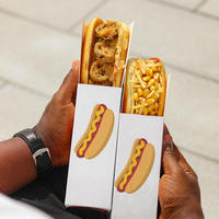 Boîte d'emballage pour bâtonnets de hot-dog au fromage râpé - Boîte à hot-dog à emporter - Boîte jetable pour saucisses grillées croustillantes - Emballage pour œufs