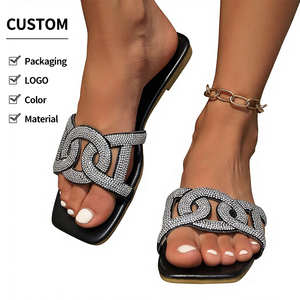 รองเท้าแตะเปิดนิ้วเท้าผู้หญิงแบบใหม่รับซัมเมอร์ ดีไซน์ทันสมัย ประดับคริสตัลวิบวับ วัสดุ PU สวมใส่สบาย แบรนด์ <span class=keywords><strong>Jkp</strong></span> ขายส่งจากโรงงาน - Product Image 1