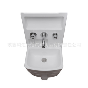Meuble de salle de bain pour camping-car avec lavabo intégré en acrylique et douchette, accessoires intérieurs étanches - Product Image 3