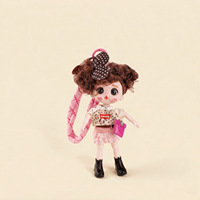 Poupée Fille aux Grands Yeux, Poupée Articulée Multi-positions, Jouet Marionnette, Pendentif de Sac, Porte-clés