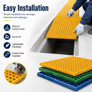 <span class=keywords><strong>Grille</strong></span> en treillis ouvert antirouille conçue pour couvrir les fossés d'égout municipaux, les caniveaux des trottoirs et les lignes de drainage urbain - Product Image 5