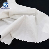 Tissu de Mariée Satin Brillant Ivoire 50D, 44% Polyester, 48% Nylon, 8% Spandex, Teint Uni, Transparent, Tissé pour Robes de Mariée