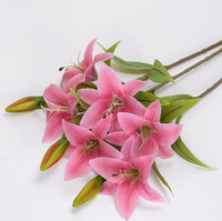 Fleur artificielle de lys à longue tige - Style moderne, plastique écologique, décoration d'intérieur durable pour Noël et le Nouvel An