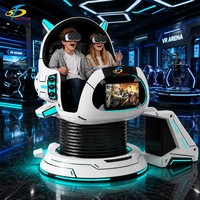 Machine VR Panda rotative 360°, jeu VR à monnayeur, borne d'arcade de réalité virtuelle à deux places