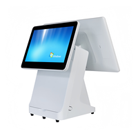 Moniteur de caisse enregistreuse tactile capacitif à double écran 15.6 + 11.6 FHD avec imprimantes 58mm Scanners pour supermarchés Restaurant